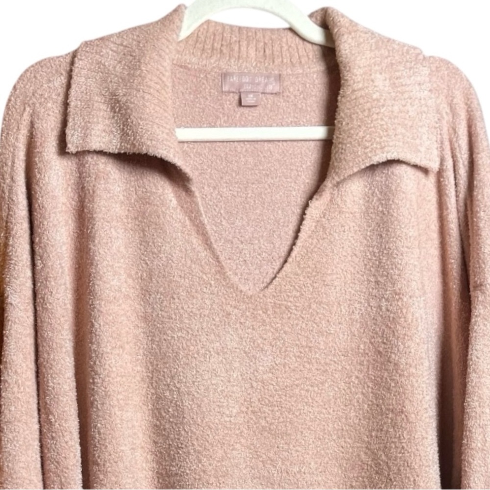 Barefoot Dreams CozyChic Lite Ribbed Collar Pullover In Rose Mist. Size 2X. - Picture 2 of 10